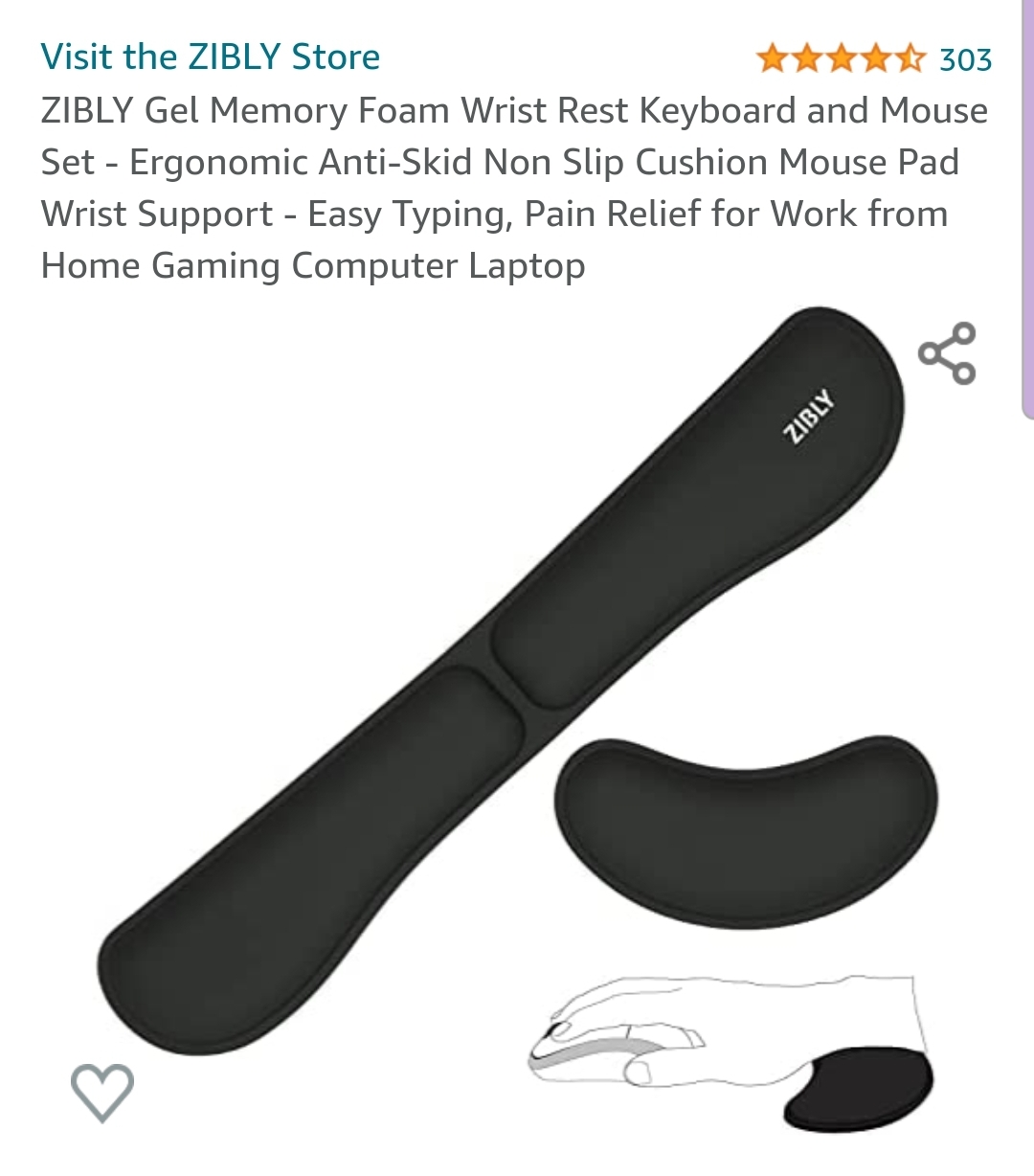 33% off Zibly keyboard/mouse rest!