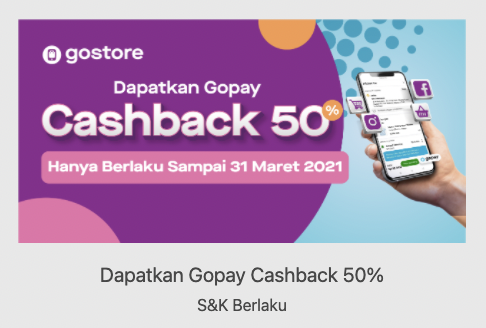 Cashback GOPAY 50%