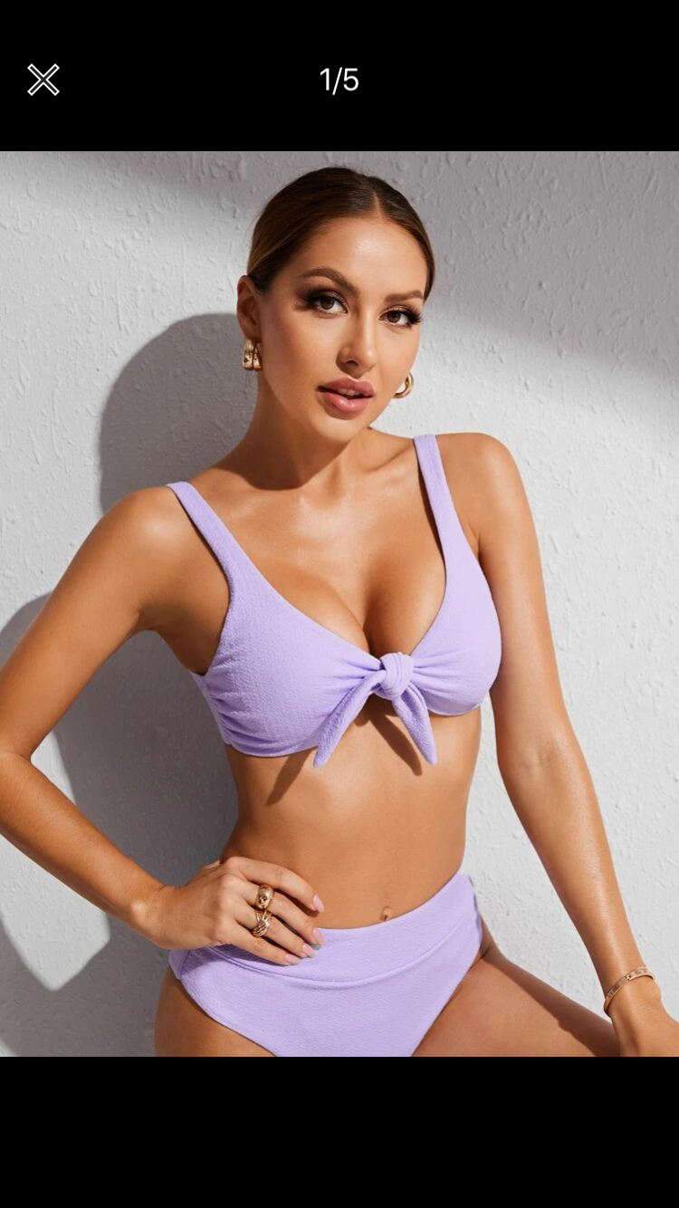 image for link to Knot front bikini top (purple)