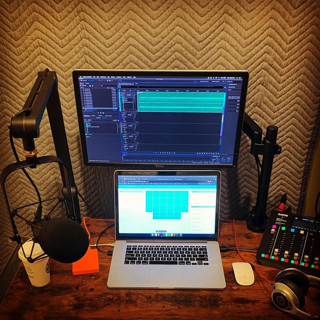 Instagram post: I’ve received a few questions about my recording setup so here it is. A 2015 MacBook Pro w/ Magic Mouse, Dell Monitor, 2GB Wd Passport, R...