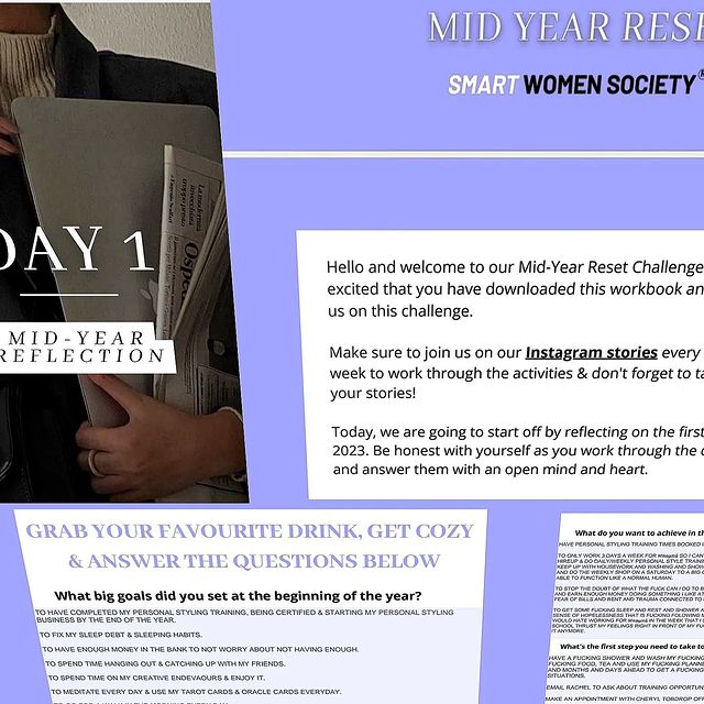 Instagram post: Accountability - working on myself #midyearreset #smartwomansociety