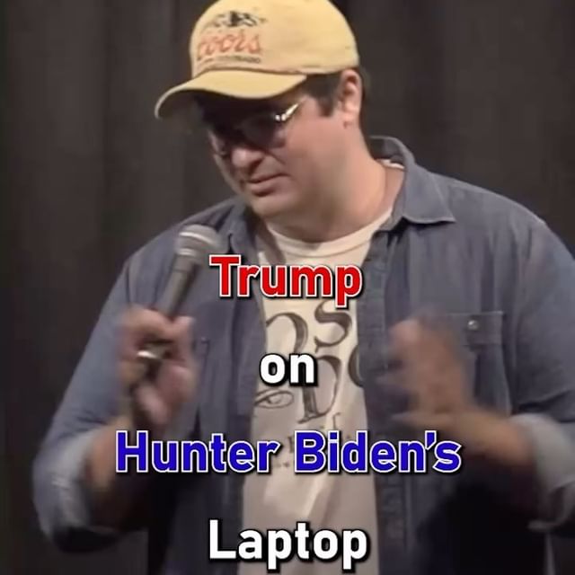 Instagram post: Trump got a hold of Hunter Biden’s laptop??? Next show coming soon #funny #politicalsatire #conservativememes