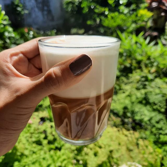 Instagram post: Milky foam ☁️☁️ Check my guide tab 📖 for coffee recipes