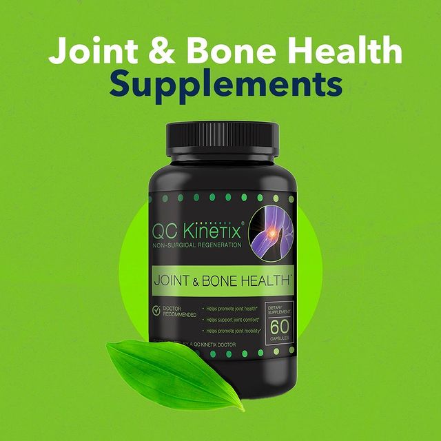 Instagram post: QC Kinetix Joint & Bone Health supplements help your body to repair and renew injured joint tissues, including cartilage, ligaments, and ...