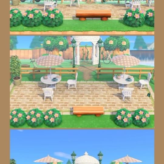 Instagram post: Cozy tea garden 🌸✨️🍵 #animalcrossing #animalcrossingdesigns #cozygamer #cozygames #cozylifestyle #cozygamingcommunity
