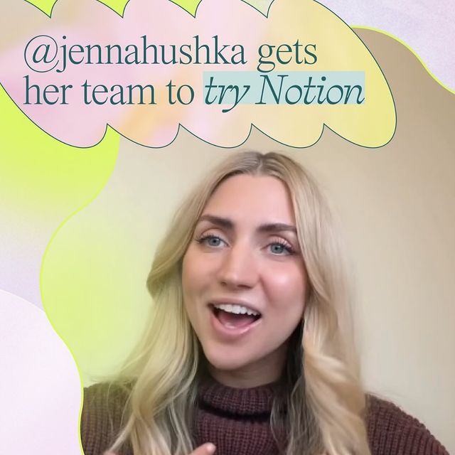 Instagram post: legend has it that Jess is still looking for that project outline 🫠…thank god for @jennahushka ❤️ now the whole team is on @notionhq and...