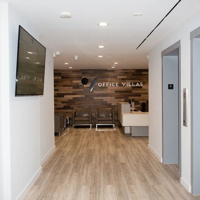 Instagram post: Cheers to the weekend either coming into work or leaving. 😎 #officevillas #communitymanager #membersspotlight #greatneckny