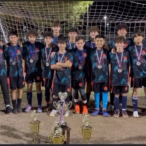 Instagram post: Mesa Soccer League runner up , championship final went to PKs . Was an intense game . 2nd place trophy and best team in the League trophi...
