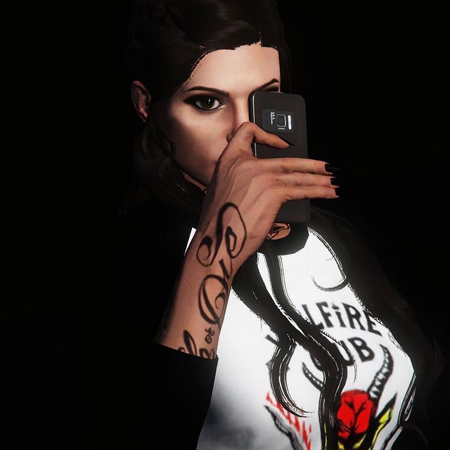Instagram post: Hey, Hello? _________________________________________________________ #Gaming #VirtualPhotography #StrangerThings #ChrissyWakeUp #hellfir...