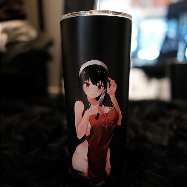 Instagram post: Hello everyone! 💙 This our Apron Yor sticker displayed on a tumbler. This sticker is available now and ready to ship!