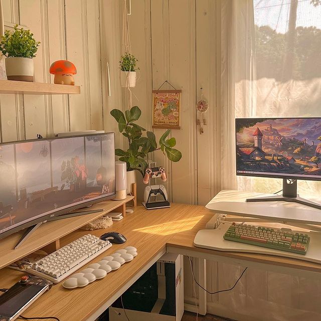 Instagram post: Working from home be like…🌱 I was suffering threw out my work day having to sit down for 6 hours a day but then I found this cool little...