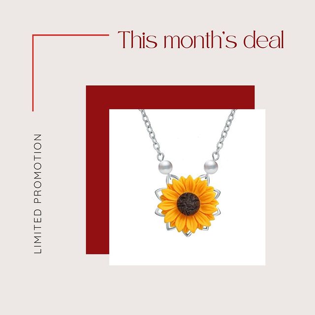 Instagram post: 🌻✨ Limited Time Offer: Woman's Sunflower Chain Necklace! 🌼💫 Attention, sunflower lovers! 🌻 Embrace the beauty of nature with our Woma...
