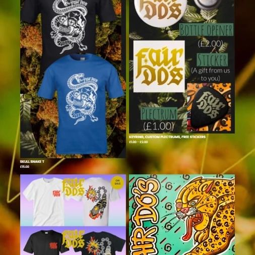 Instagram post: Merch available now from Big Cartel and Epic Merch Store! https://fairdos.bigcartel.com/ https://www.epicmerchstore.com/collection/artist...
