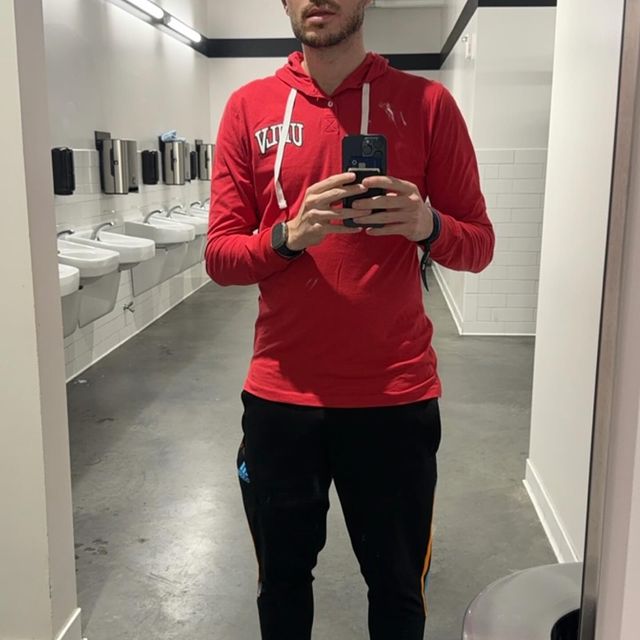 Instagram post: Fit for tonight’s @unlvfootball game. First time at Allegiant Stadium too. Let’s Go Rebels! 💯💪🏻 #unlvrebels #unlvalumni