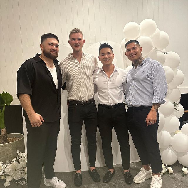 Instagram post: 🤝 congrats to my boy @nickprescott_7 & louise ❤️